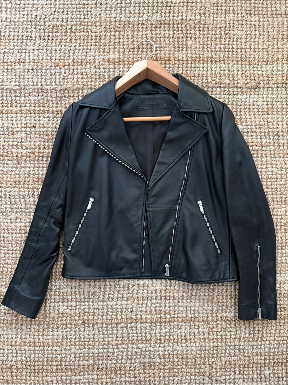Comptoir des Cotonniers Black Leather Moto Jacket
